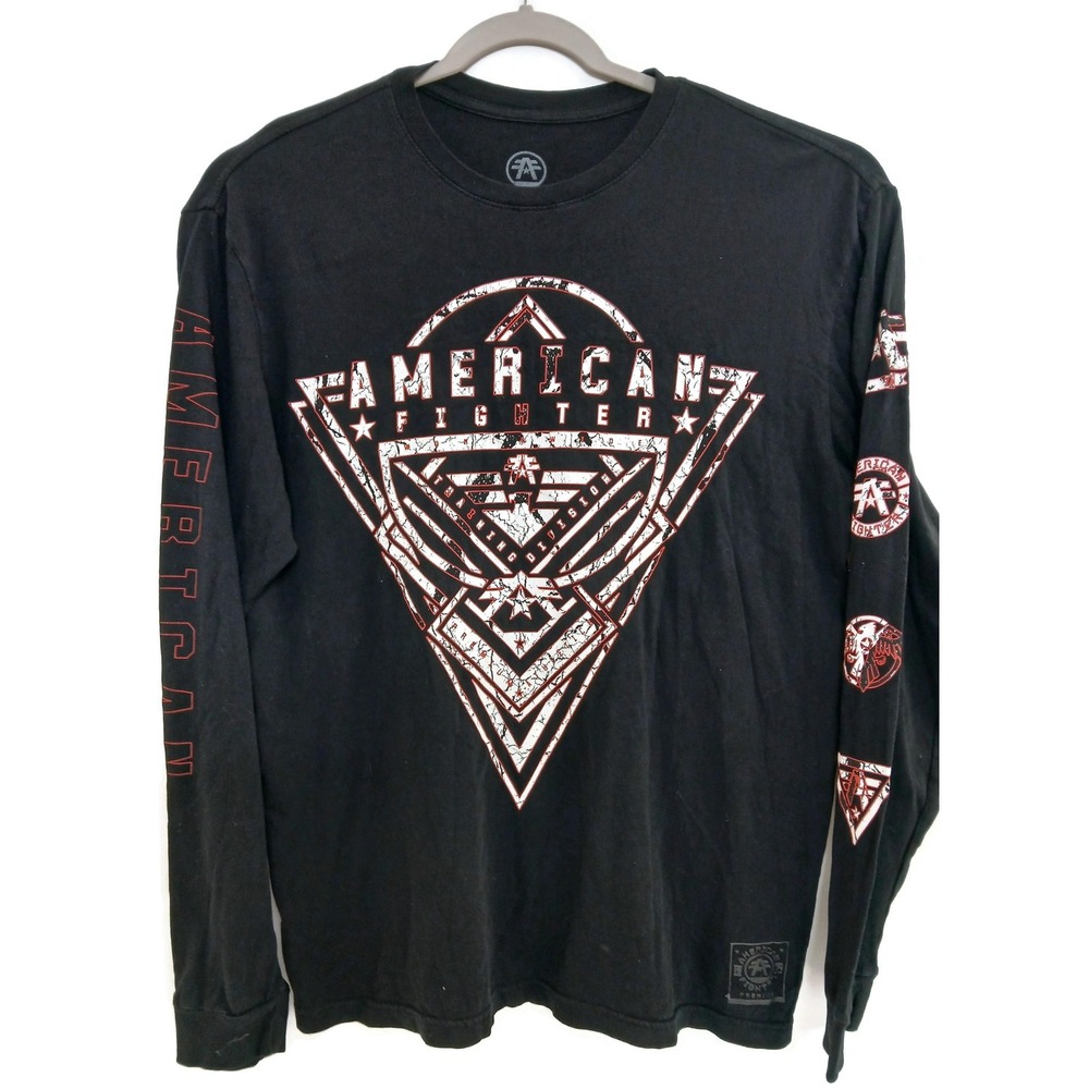 American Fighter Shirt Mens Extra Large Black Long Sleeve Graphic Buckle MMA
